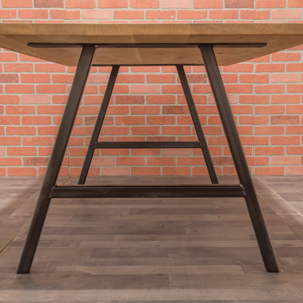 Reclaimed Oak Table - Steel A-Frame Base