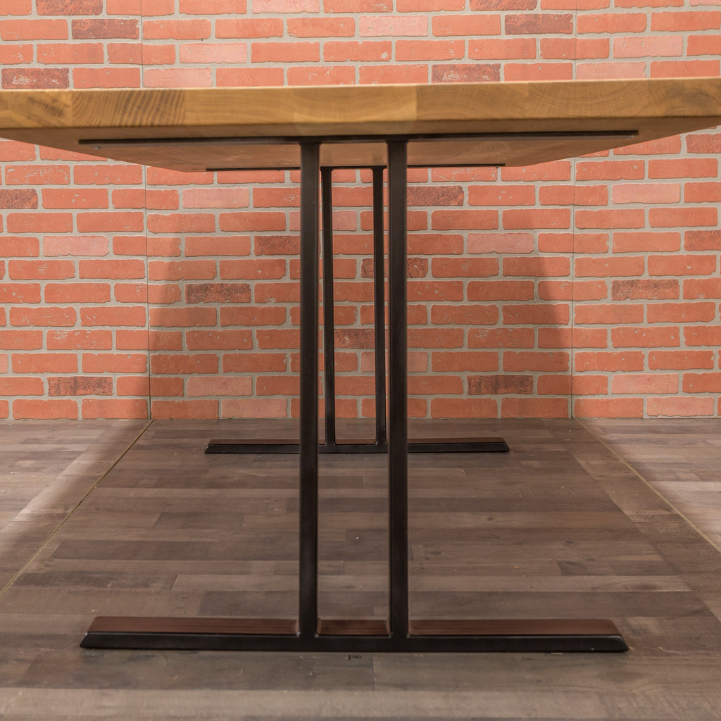 Reclaimed Oak Table - Steel I-Frame Base