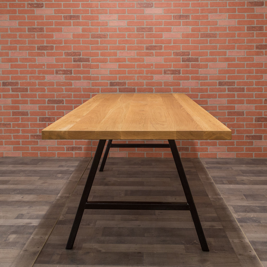 White Oak Table - Steel A-Frame Base