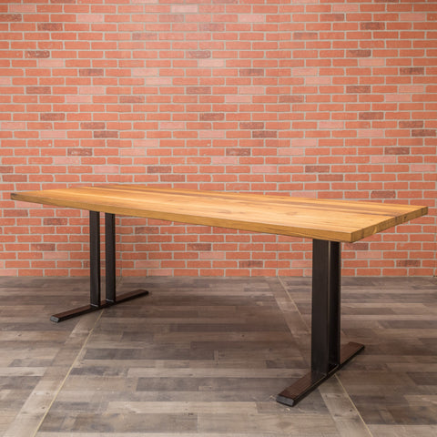Reclaimed Oak Table - Steel I-Frame Base