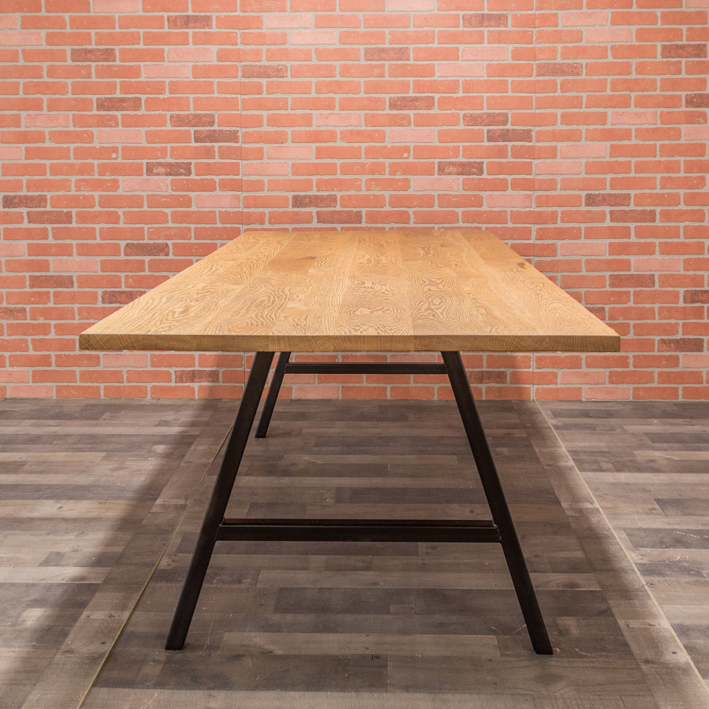 Red Oak Table - Steel A-Frame Base